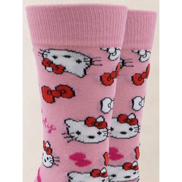 Women's Hello Kitty 1 Pair Of Mid Length Personalized Fun Rich Colorful Socks - Picture 3 of 3